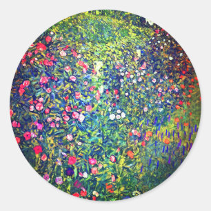 Sticker Rond Jardin italien Gustav Klimt