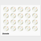 Sticker Rond Jardin Jaune mignon Papillons Mariage (Feuille)