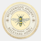 Sticker Rond Jardin Miel Mains Bouteilles d'abeilles à miel Gol (Devant)