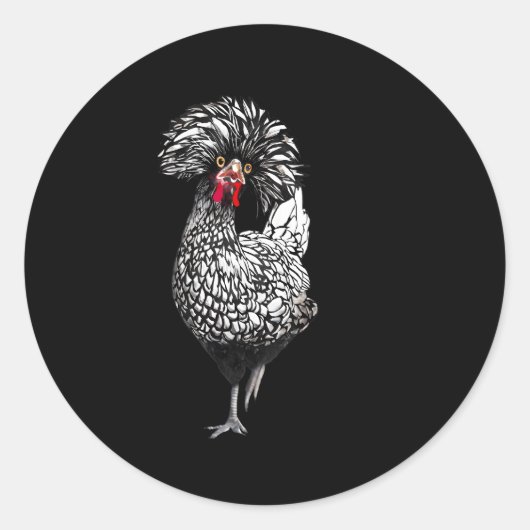 Sticker Rond Jardin polonais Poulet Poulet Ferme Coop (Devant)