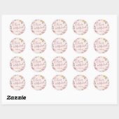 Sticker Rond Jardin romantique aquarelle mariage floral (Feuille)