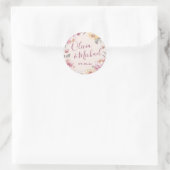 Sticker Rond Jardin romantique aquarelle mariage floral (Sac)