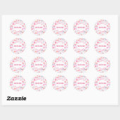 Sticker Rond Jardin rose moderne Boho Enregistrer la date (Feuille)