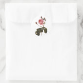 Sticker Rond Jardin rose vintage en fleurs (Sac)
