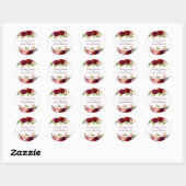 Sticker Rond Jardin rouge de Bourgogne Mariage floral (Feuille)