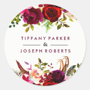 Sticker Rond Jardin rouge de Bourgogne Mariage floral