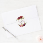 Sticker Rond Jardin rouge de Bourgogne Mariage floral (Enveloppe)