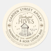 Sticker Rond Jardin ruches cire d'abeille LOCATION BAR ÉTIQUETT (Devant)