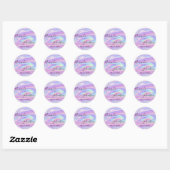 Sticker Rond Jardin Simplement Nom Date Holographique Noir (Feuille)