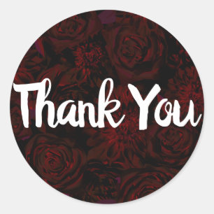 Sticker Rond Jardin sombre fleurs rouges romantiques mariage go