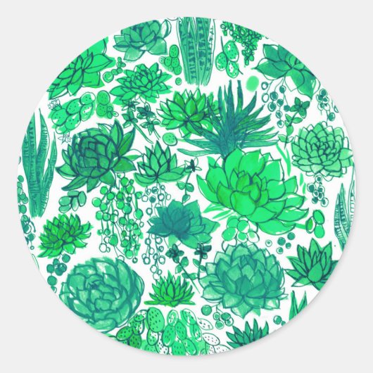 Sticker Rond Jardin succulent (Devant)
