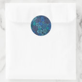 Sticker Rond Jardin succulent en bleu (Sac)