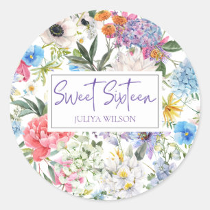 Sticker Rond Jardin sweet sixteen