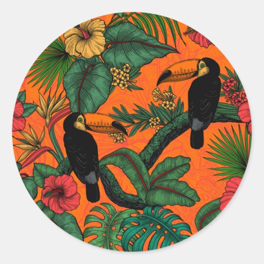 Sticker Rond Jardin toucan (Devant)