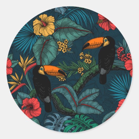 Sticker Rond Jardin toucan 2 (Devant)