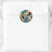 Sticker Rond Jardin toucan en jaune et bleu (Sac)