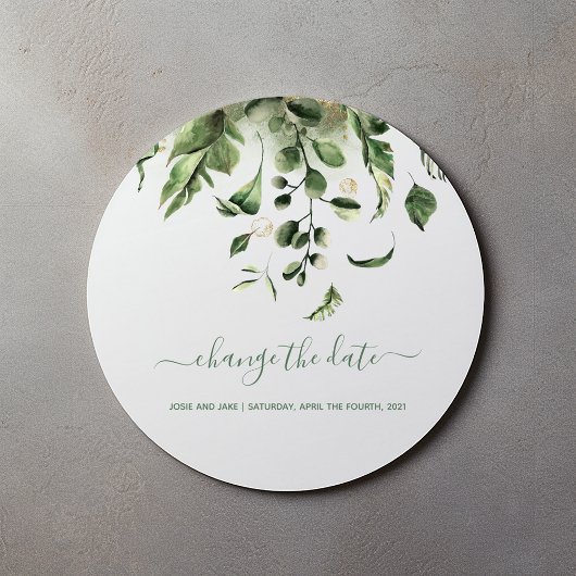 Sticker Rond Jardin verdoyant feuilles Modifier la date mariage