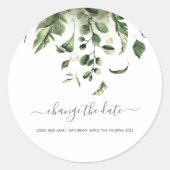 Sticker Rond Jardin verdoyant feuilles Modifier la date mariage (Devant)