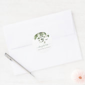 Sticker Rond Jardin verdoyant feuilles Modifier la date mariage (Enveloppe)