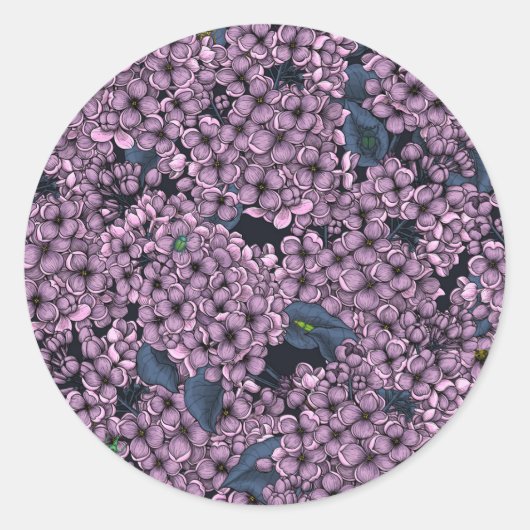 Sticker Rond Jardin Violet Lilac (Devant)