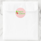 Sticker Rond Jardinier bio - Fraises (Sac)