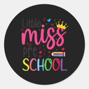 Sticker Rond Jardinière Little Miss Retour à l'école Filles Mat