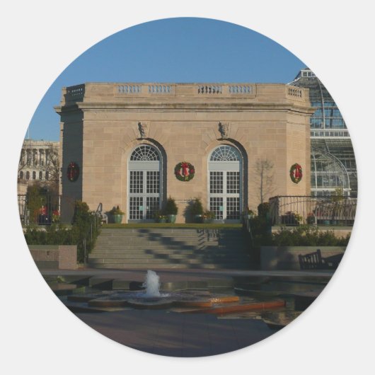 Sticker Rond Jardins botaniques à Noël à Washington DC (Devant)