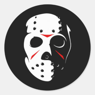 Sticker Rond Jason Halloween Masque de Hockey Vendredi 13
