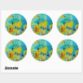 Sticker Rond Jasper bleu chrysocolla (Feuille)