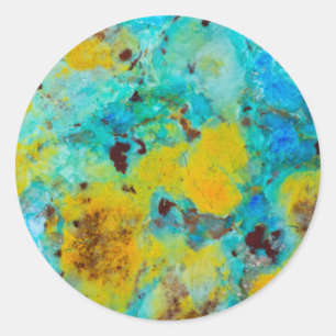 Sticker Rond Jasper Chrysocolla Bleu