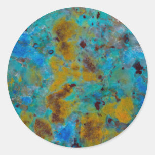 Sticker Rond Jasper Chrysocolla Bleu Tacheté