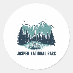 Sticker Rond Jasper Montagne Alberta Canada Parc national Jaspe
