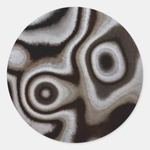 Sticker Rond Jasper pierre noir et blanc