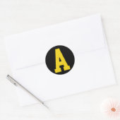 Sticker Rond Jaune a' En Rouge Pour Alvin Costume Halloween Et (Enveloppe)