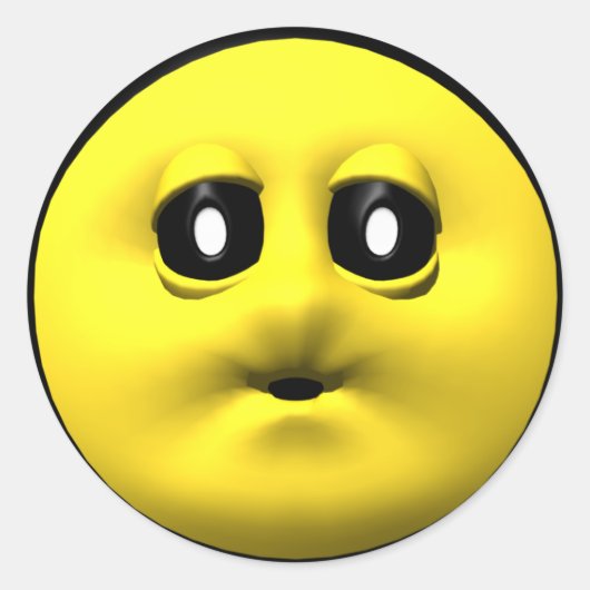 Sticker Rond Jaune brandissant un baiser (Devant)