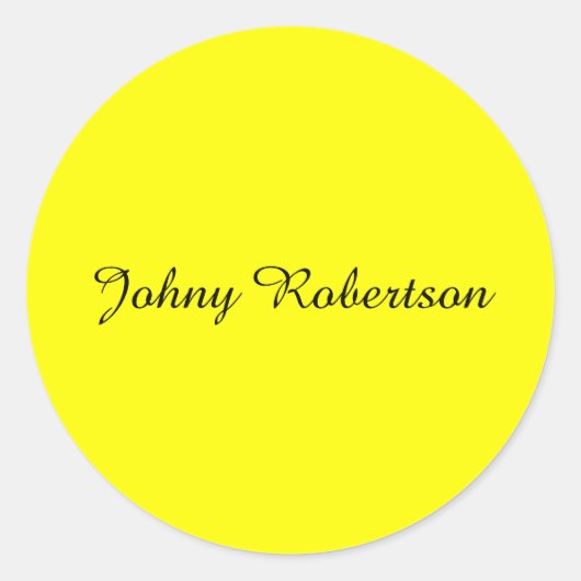 Sticker Rond Jaune Clair Élégant Professionnel Moderne (Devant)