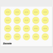 Sticker Rond Jaune clair élégant simple uni professionnel (Feuille)