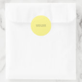Sticker Rond Jaune clair élégant simple uni professionnel (Sac)