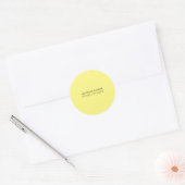 Sticker Rond Jaune clair élégant simple uni professionnel (Enveloppe)