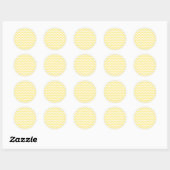 Sticker Rond Jaune clair et Zigzags blanc. (Feuille)
