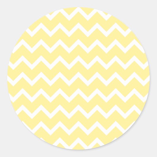 Sticker Rond Jaune clair et Zigzags blanc. (Devant)
