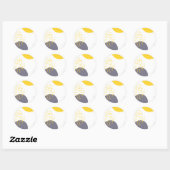 Sticker Rond Jaune, cool, moderne, art géométrique tendance (Feuille)