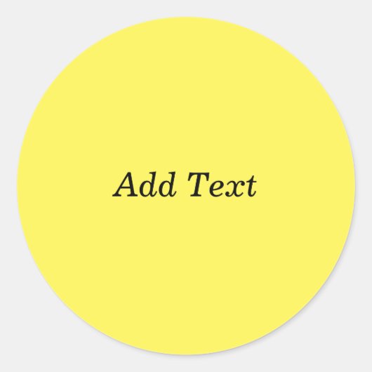 Sticker Rond Jaune Créez votre propre ajouter du texte (Devant)