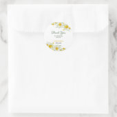 Sticker Rond Jaune Daffodique Blanc Rustique Floral Anniversair (Sac)