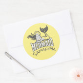 Sticker rond Jaune de la FEMME (Enveloppe)