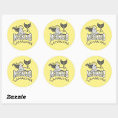 Sticker rond Jaune de la FEMME (Feuille)