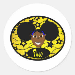 Sticker Rond Jaune de sourire de Fino ouvrier !