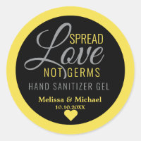 Jaune Étalage d'amour à la main Sanitizer Mariage