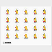 Sticker Rond Jaune Fruit Fruit Jaune Banane Pun (Feuille)
