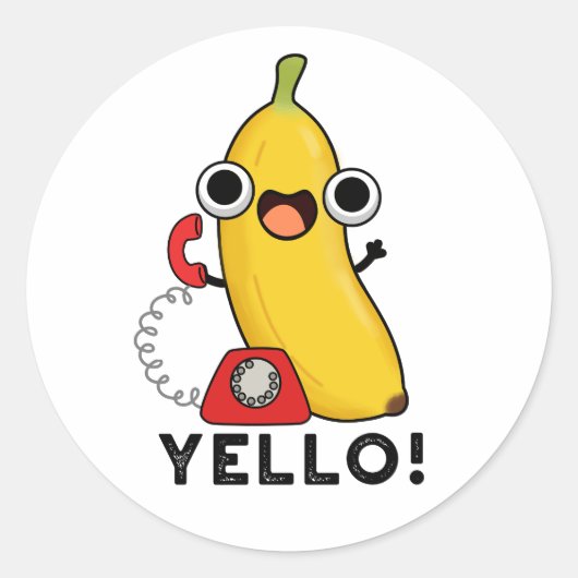 Sticker Rond Jaune Fruit Fruit Jaune Banane Pun (Devant)